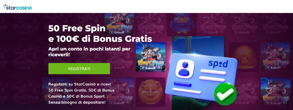Bonus senza deposito Starcasinò